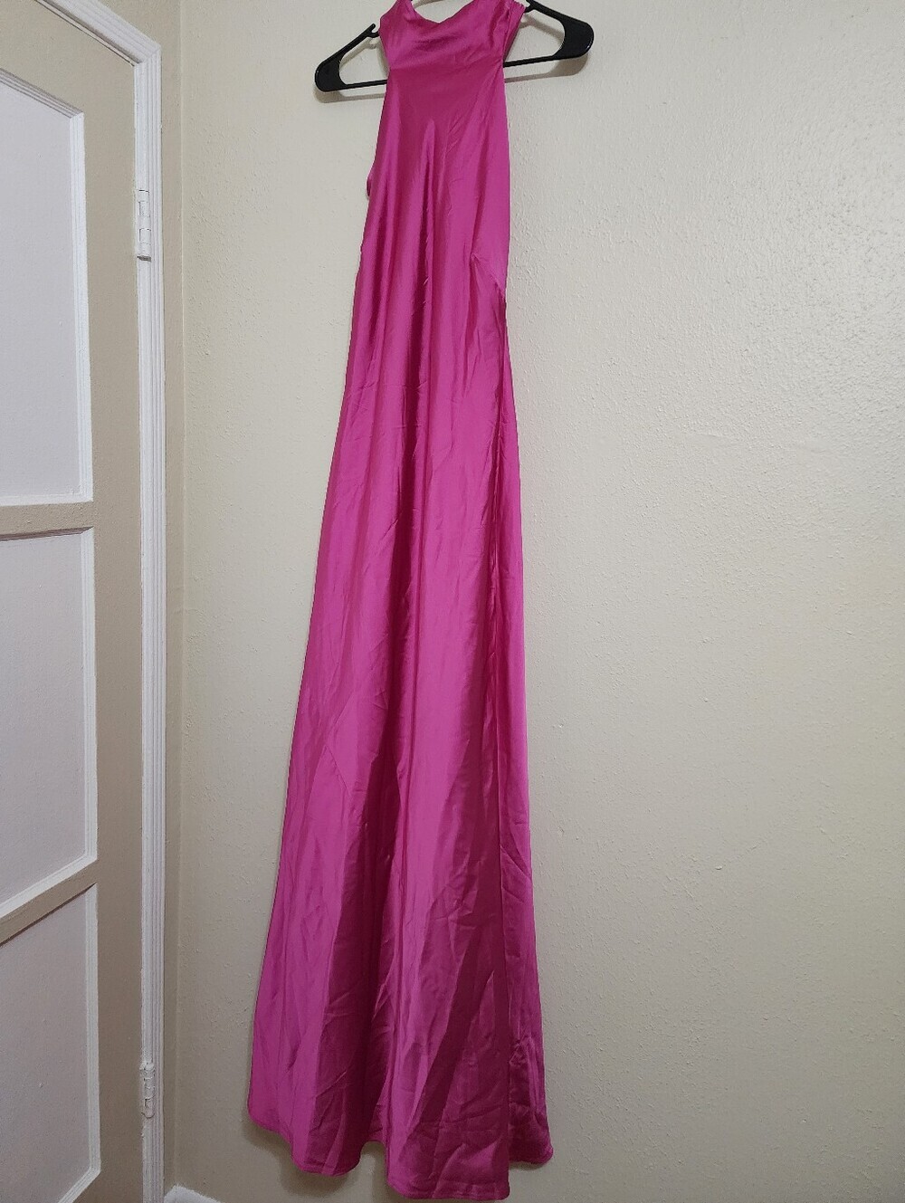 Show Me Your MuMu Lisa Rich Magenta Luxe Satin Maxi Dress Wedding Party Prom - Picture 9 of 12